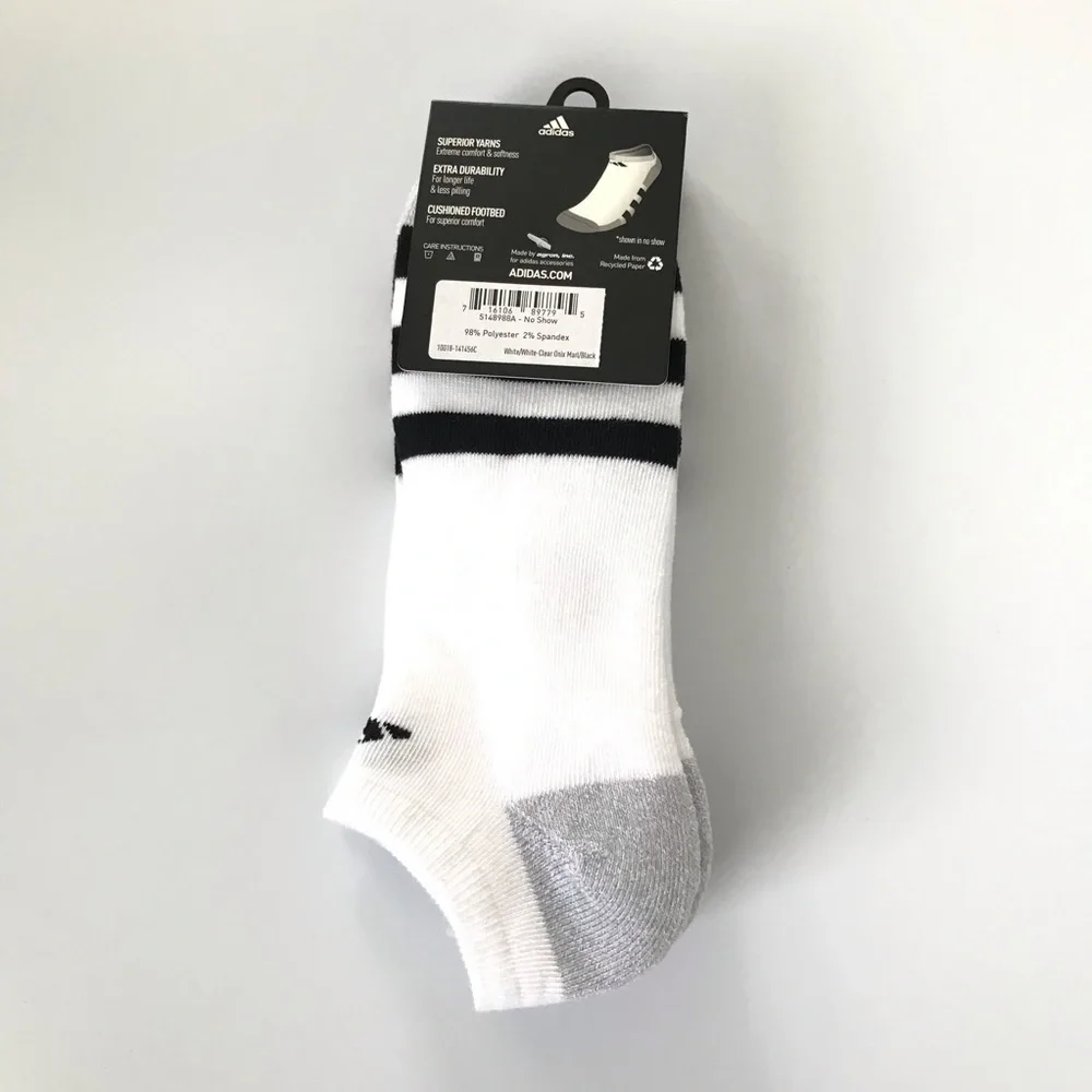 Adidas men’s no show cushioned socks 3 pack size 6-12